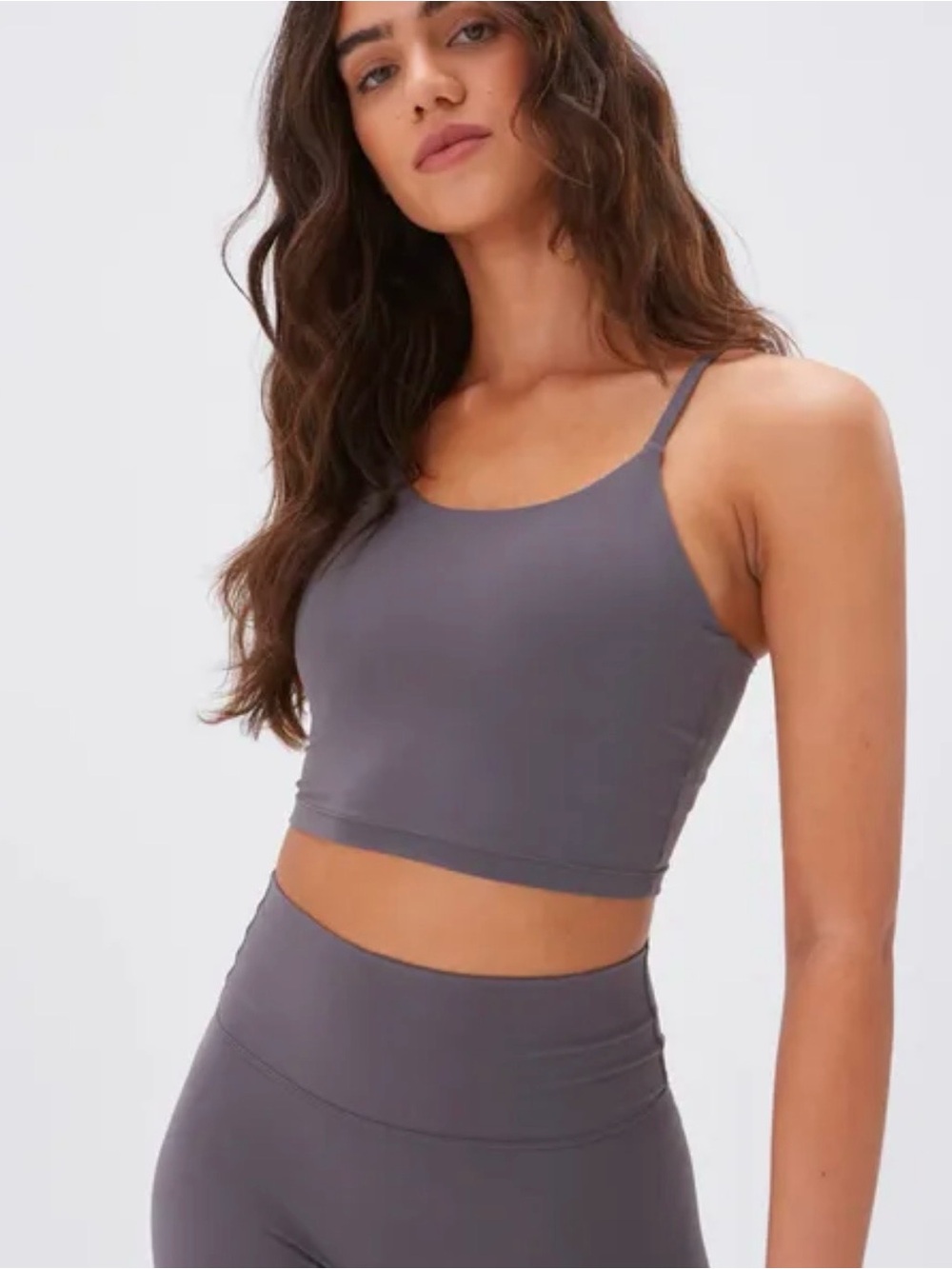 Adanola Ultimate Tank Sports Bra Cropped Periwinkle Blue Small